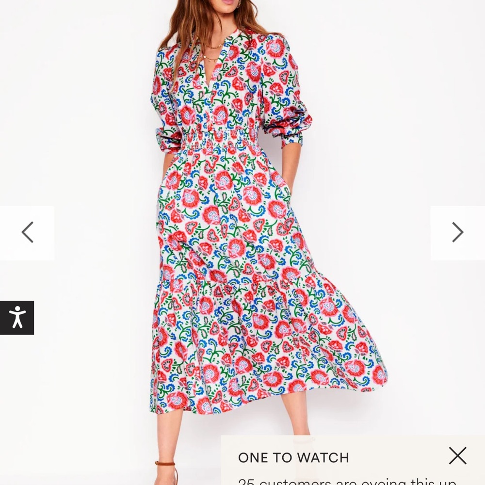 EUC! Boden Elana Tiered Cotton Midi Dress Midi Dress, Size 4 - Picture 2 of 9